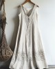 Vintage Celtic Knot Lace Patchwork Linen Tank Dress