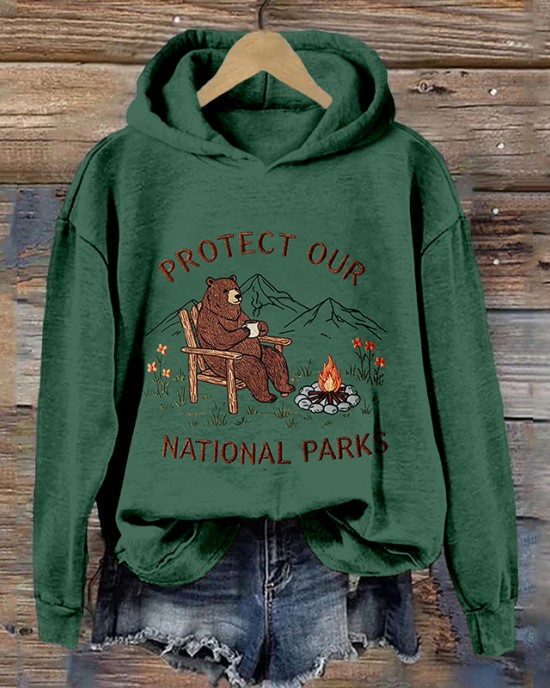 Protect Our National Parks Embroidered Vintage Cozy Hoodie Protect Our National Parks Embroidered Vintage Cozy Hoodie