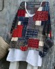 Japanese Sashiko Art Stitched Linen Blend Tunic Japanese Sashiko Art Stitched Linen Blend Tunic
