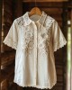 Women's Retro Floral Lace Embroidery Art Shirt Women's Retro Floral Lace Embroidery Art Shirt