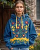 Ukrainian Folk Floral Embroidered Vintage Comfy Hoodie Ukrainian Folk Floral Embroidered Vintage Comfy Hoodie