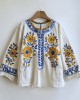 Ethnic Floral Embroidery Art Women's Linen Shirt Ethnic Floral Embroidery Art Women's Linen Shirt