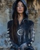 Viking Vegvisir Moon Phase Mystical Handmade Hoodie Viking Vegvisir Moon Phase Mystical Handmade Hoodie