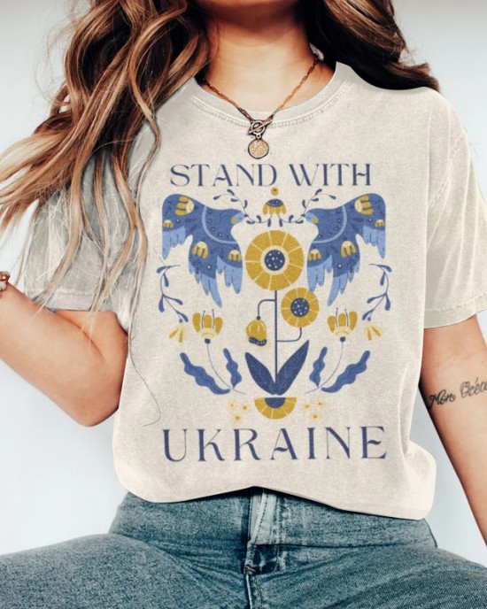 Retro Stand With Ukraine Pattern Casual T Shirt Retro Stand With Ukraine Pattern Casual T Shirt