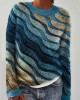 Beach Sea Waves Inspired Knit Art Cozy Sweater Beach Sea Waves Inspired Knit Art Cozy Sweater