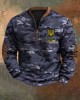 Men's Ukraine Inspire Camouflage Print Zip Sweatshirt Men's Ukraine Inspire Camouflage Print Zip Sweatshirt