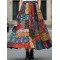Bohemian Style Colorful Patchwork Ethnic Print Skirt