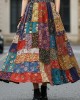 Bohemian Style Colorful Patchwork Ethnic Print Skirt Bohemian Style Colorful Patchwork Ethnic Print Skirt