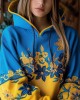 Ukraine Ethnic Floral Embroidered Contrast Color Hoodie Ukraine Ethnic Floral Embroidered Contrast Color Hoodie