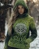 Viking Age Totem Knit Pattern Women's Hooded Sweater Viking Age Totem Knit Pattern Women's Hooded Sweater