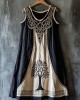 Vintage Viking Tree Of Life Art Linen Sleeveless Maxi Dress Vintage Viking Tree Of Life Art Linen Sleeveless Maxi Dress