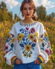 Ukrainian Folk Floral Embroidery Linen Shirt Ukrainian Folk Floral Embroidery Linen Shirt