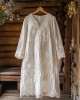 Floral Embroidery Lace Art Linen Blend Maxi Dress Floral Embroidery Lace Art Linen Blend Maxi Dress