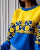 Ukraine Ethnic Floral Contrast Color Sweatshirt