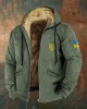 Men Support Ukrainian Trident Symbol Zipper Hoodie Men Support Ukrainian Trident Symbol Zipper Hoodie