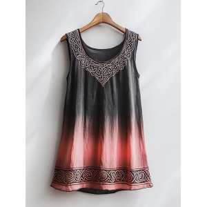 Women's Viking Celtic Knot Pattern Art Linen Sleeveless Top