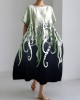 Ocean Octopus Japanese Art Linen Blend Casual Dress Ocean Octopus Japanese Art Linen Blend Casual Dress