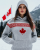 Women's Canada Maple Leaf Inspired Knit Hooded Sweater