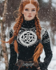Women's Viking Style Celtic Knot Knitted High Neck Sweater Women's Viking Style Celtic Knot Knitted High Neck Sweater