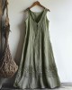 Vintage Celtic Knot Lace Patchwork Linen Tank Dress