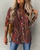 Vintage Polka Dot Wavy Casual Women'S Shirt Vintage Polka Dot Wavy Casual Women'S Shirt