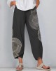 Women's Geometric Abstract Art Linen Blend Pants