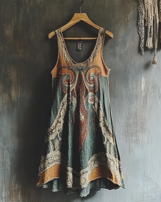 Viking Vintage Totem Women's Linen Tank Dress