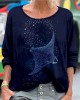 Starlit Manta Ray Art Washed Cozy T Shirt