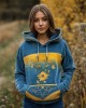 Ukraine Ethnic Floral Embroidered Gradient Washed Hoodie Ukraine Ethnic Floral Embroidered Gradient Washed Hoodie