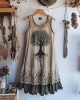 Viking Tree Of Life Lace Art Linen Tank Dress