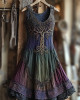 Women's Vintage Viking Tree Of Life Gradient Linen Dress Women's Vintage Viking Tree Of Life Gradient Linen Dress