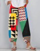 Women's Abstract Art Geometric Pattern Linen Blend Pants Women's Abstract Art Geometric Pattern Linen Blend Pants