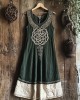 Vintage Viking Tree Of Life Art Linen V-neck Dre Ss