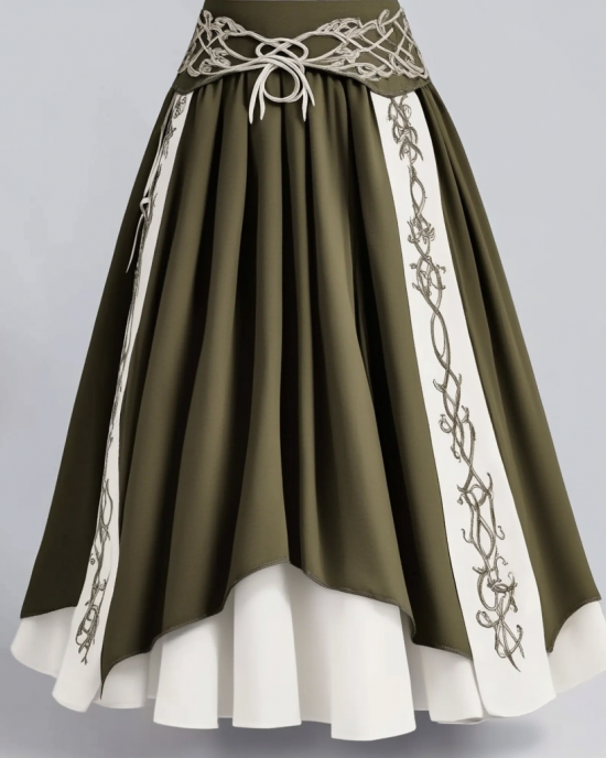 Women's Vintage Viking Rune Cotton And Linen Casual Skirt