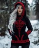 Women's Viking Celtic Jacquard Cozy Knit Hooded Sweater Women's Viking Celtic Jacquard Cozy Knit Hooded Sweater