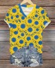 Women's Stand With Ukraine Sunflower V-neck T-shirt Women's Stand With Ukraine Sunflower V-neck T-shirt
