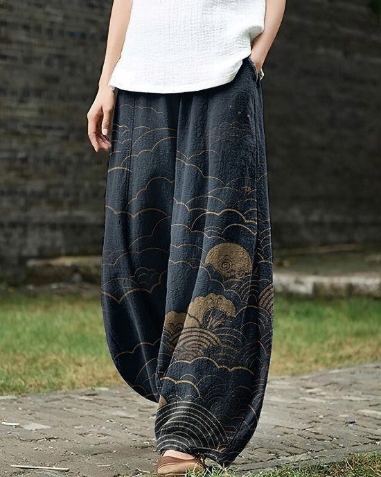 Women'S Japanese Art Loose Casual Pants