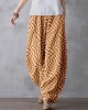 Wavy Checkerboard Pattern Linen Blend Comfy Pants