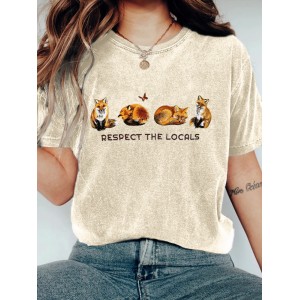Respect The Locals Foxes Embroidered Washed T Shirt