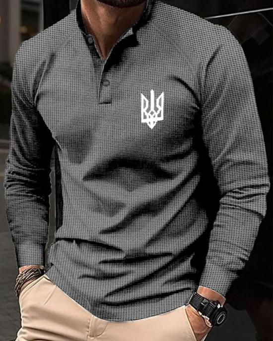 Men's I Santd With Ukr Logo Print Polo Shirt