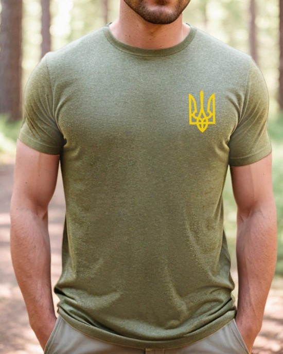 Men's Ukraine Trident Print Short Sleeve T-shirt Men's Ukraine Trident Print Short Sleeve T-shirt