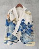 An Evening View Of Fuji Art Fleece Kimono Cardigan An Evening View Of Fuji Art Fleece Kimono Cardigan
