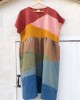 Colorful Earthy Landscape Patchwork Linen Dress Colorful Earthy Landscape Patchwork Linen Dress