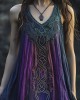 Vintage Celtic Mythology Gradient Lace Linen Tank Dress Vintage Celtic Mythology Gradient Lace Linen Tank Dress