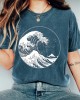 The Great Wave off Kanagawa Inspired Vintage Washed T Shirt