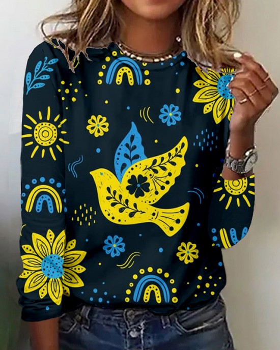 Peace For Ukraine Graphic Long Sleeve Comfy T Shirt Peace For Ukraine Graphic Long Sleeve Comfy T Shirt