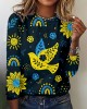 Peace For Ukraine Graphic Long Sleeve Comfy T Shirt Peace For Ukraine Graphic Long Sleeve Comfy T Shirt