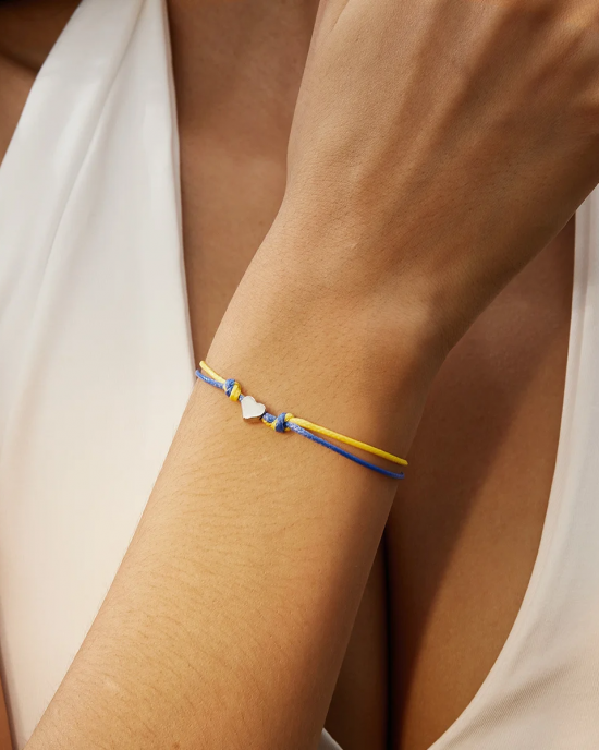 We Stand Together Ukrainian Heart Inspired Braided Bracelet We Stand Together Ukrainian Heart Inspired Braided Bracelet
