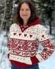 Women's Vintage Viking Valentine's Day Love Jacquard Hooded Sweater Women's Vintage Viking Valentine's Day Love Jacquard Hooded Sweater