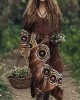 Forest Butterfly Wings Art Flowy Linen Blend Maxi Dress Forest Butterfly Wings Art Flowy Linen Blend Maxi Dress